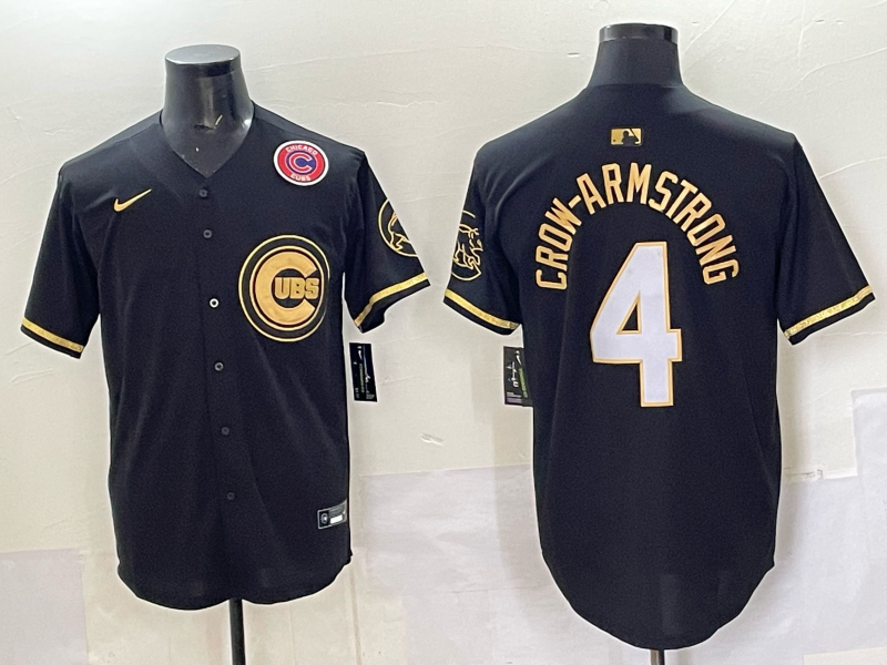 Men Chicago Cubs #4 Crow Armstrong black Nike MLB 2025 Jersey 03